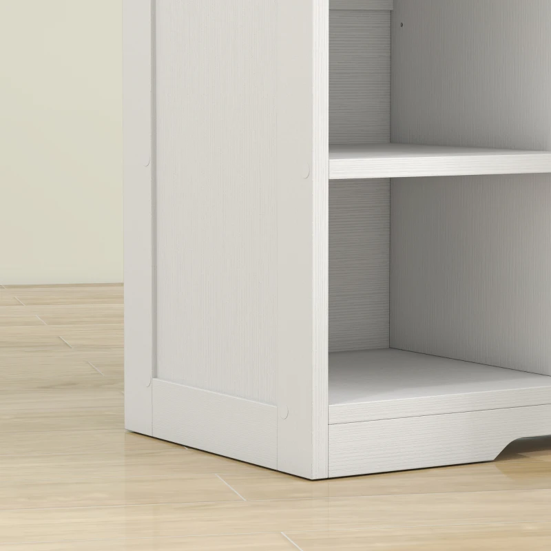 HOMCOM Bathroom Floor Cabinet, Freestanding Bathroom Cabinet with Drawer, Door, Open Shelves, White