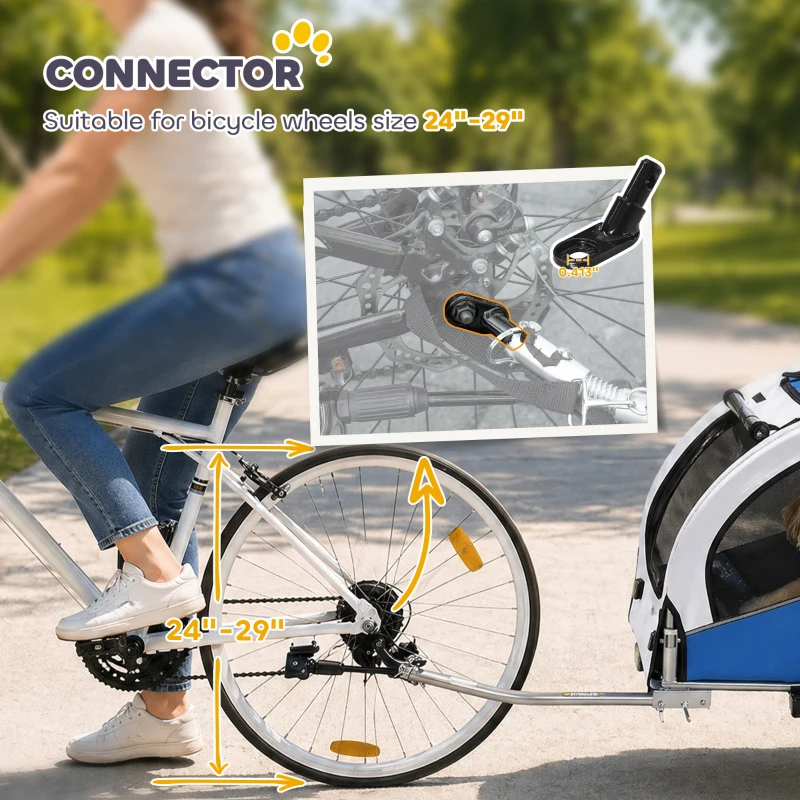 Aosom 2 in 1 Dog Bike Trailer, Foldable Pet Stroller, Dog Bicycle Trailer with Suspension, for Medium Dogs, Light Gray