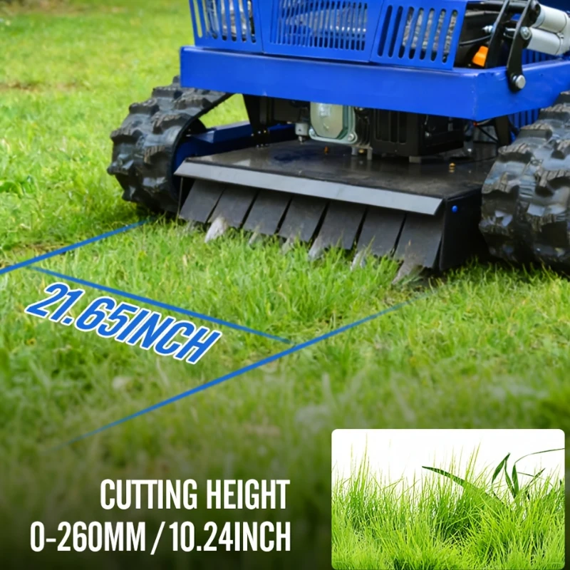 7.5-HP 225cc Gasoline RC Lawn Mower with EPA Engine, Industrial Grass Cutter for Steep Slopes, 36.22 " L x 36.22" W x 18.11" H, Antique Blue