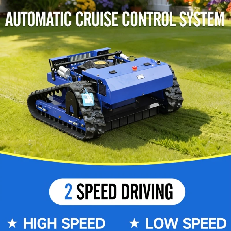 7.5-HP 225cc Gasoline RC Lawn Mower with EPA Engine, Industrial Grass Cutter for Steep Slopes, 36.22 " L x 36.22" W x 18.11" H, Antique Blue
