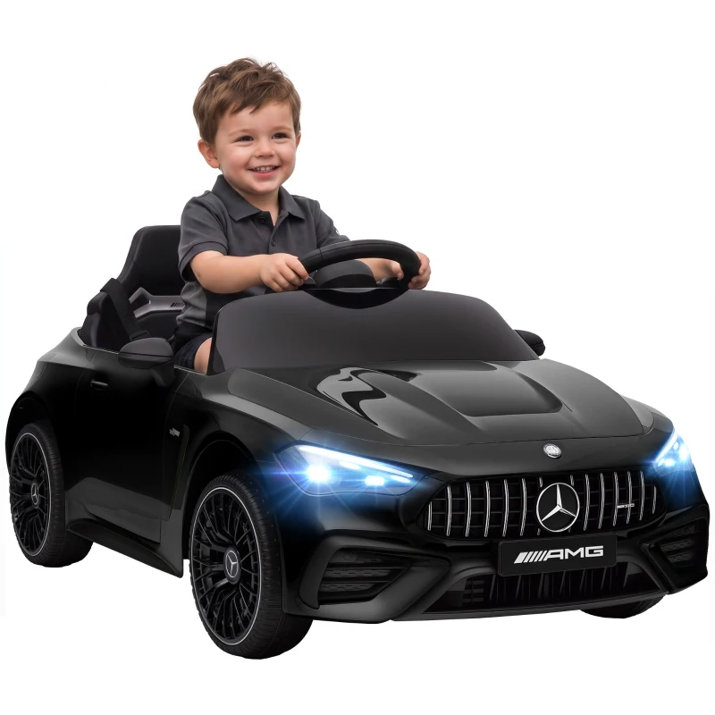 Qaba 12V Electric Car for Kids Licensed Mercedes AMG CLE 53 with Remote, Suspension, Lights, Music for 37-72 Months, Black