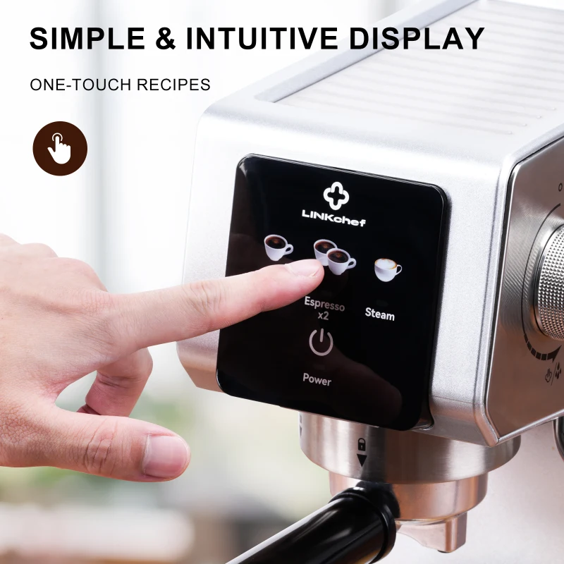 Compact 20-Bar Espresso Machine with Milk Frother, Professional Coffee Maker for Home Kitchens, 11.5" L x 5.5" W x 12" H, Black+Silver