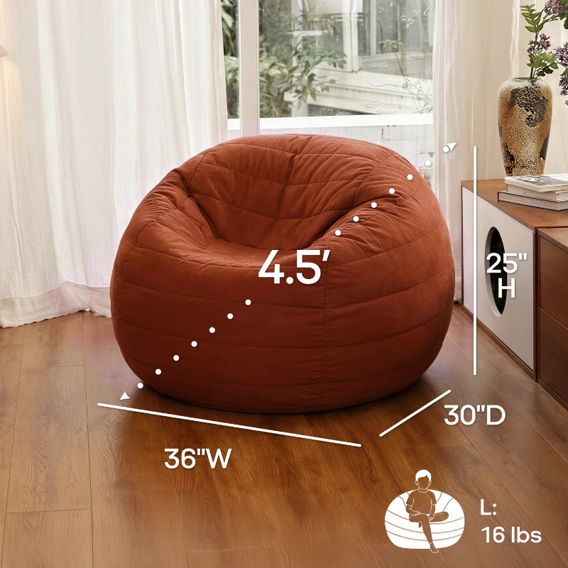 Soft Velvet Bean Bag Sofa for Kids with High-Resilience Foam, Cozy Lounge Armchair for Playrooms, 36" L x 30" W x 25" H, Antique Light Green