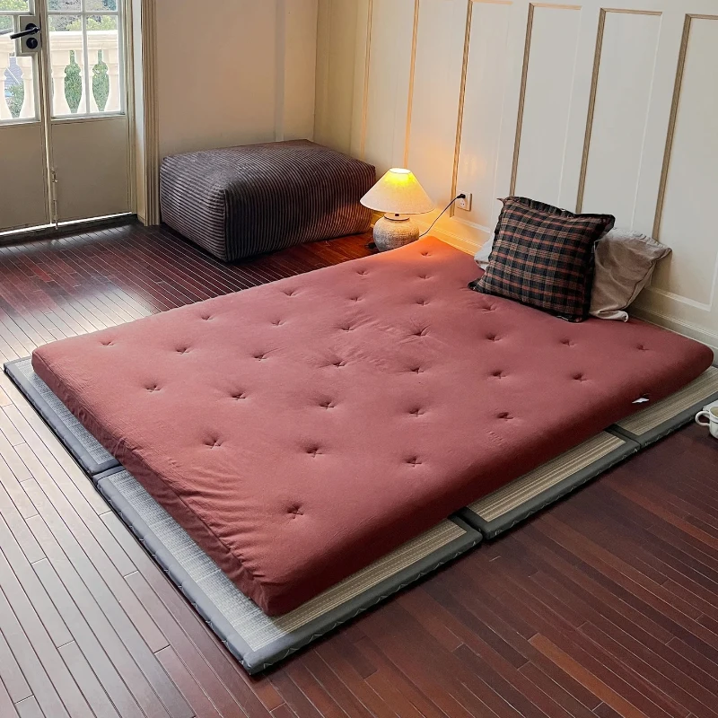 Breathable CocoShield Tatami Mat with Natural Jute Fiber, Moisture-Proof Sleeping Pad for Bedrooms, 137L x 203W x 2H cm, Light Green