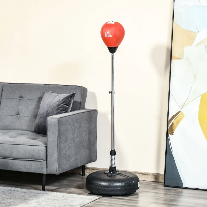 Soozier Reflex Bag with Stand, Freestanding Punching Bag Set with Speedball and Gloves, 52.4" -59.4" Adjustable Height