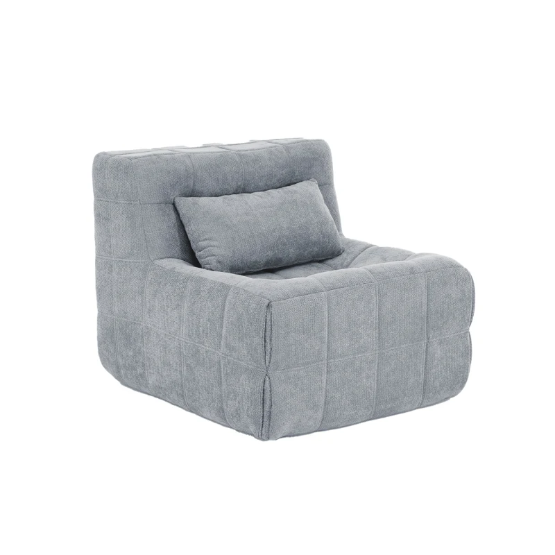 Cozy Modular Accent Chair with High-Resilience Sponge, Easy-Clean Couch with Detachable Cover and Anti-Slip Bottom, 32.5"L x 36"W x 29"H, Gray
