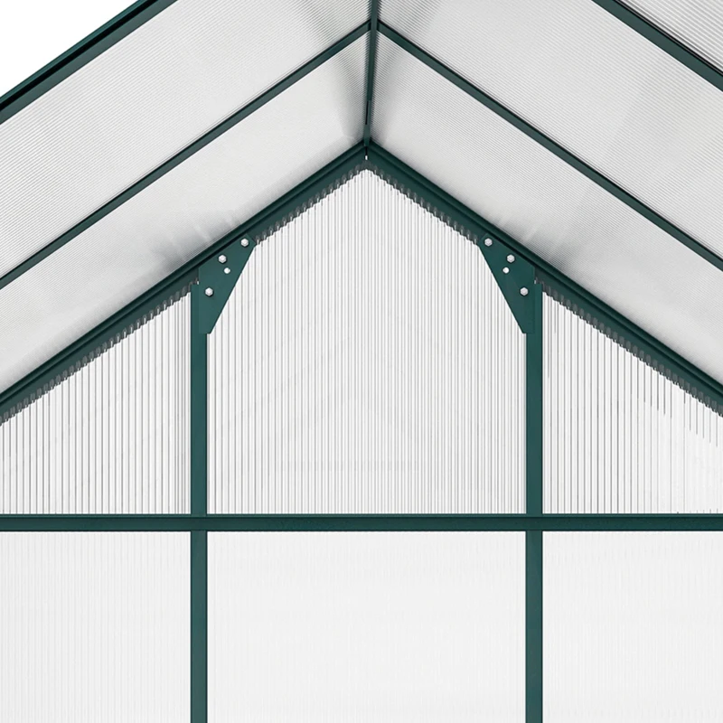 Outsunny 6.2' x 8.3' x 6.6' Clear Polycarbonate Greenhouse, Large Walk-In Green House w/ Slide Door