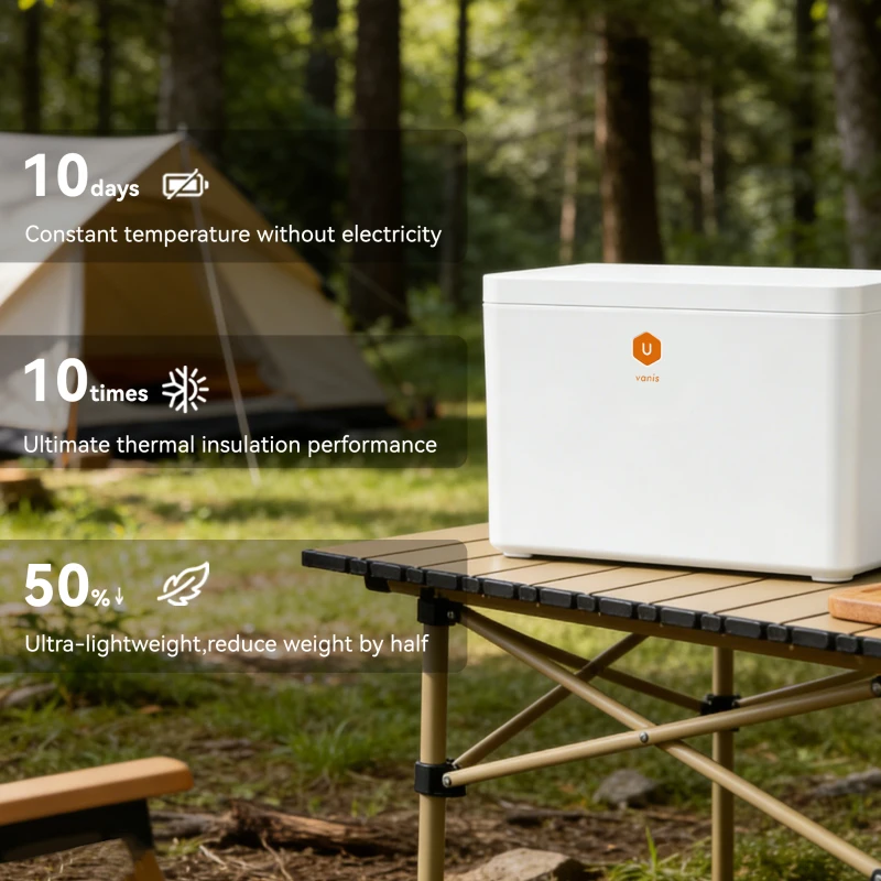 U8Pro Aerospace Grade Vacuum Insulated Cooler with 10-Day Thermal Insulation, Practical Cooler Box for Camping, 18.5″ L x 12″ W x 13″ H, White