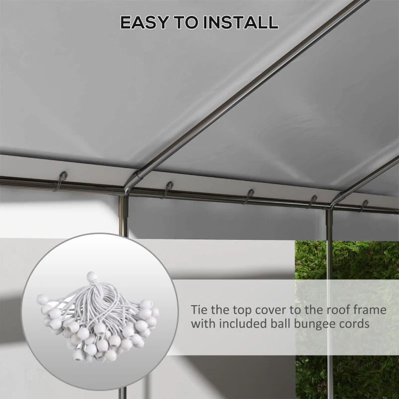 Outsunny 10 x 20ft Carport Roof, UV Resistant Canopy Replacement, Fits 84C-378V00 and 84C-206 Series, Dark Gray