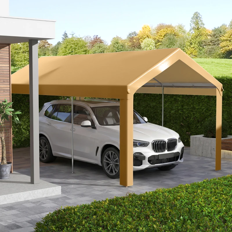 Outsunny 10 x 20ft Carport Roof, UV Resistant Canopy Replacement, Fits 84C-378V00 and 84C-206 Series, Beige