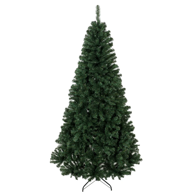 HOMCOM 7.5 ft Artificial Christmas Tree, Norway Spruce Tree, Hinged Xmas Tree with Metal Stand