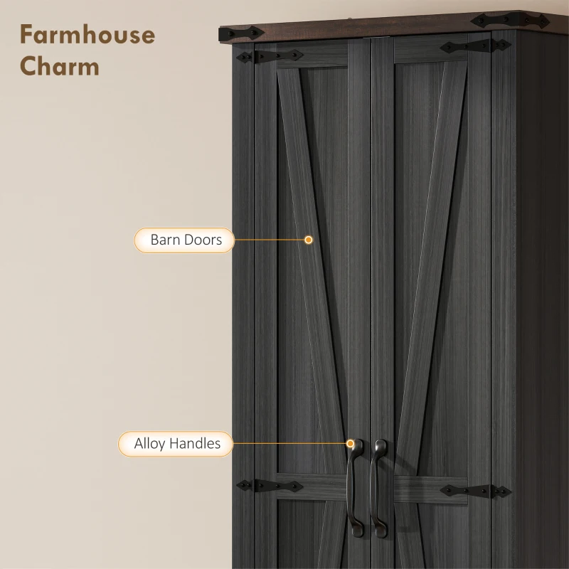 HOMCOM 71" Pantry Cabinet, Kitchen Storage Cabinet with Adjustable Shelves, 2 Doors and Drawer for Dining Room, Black