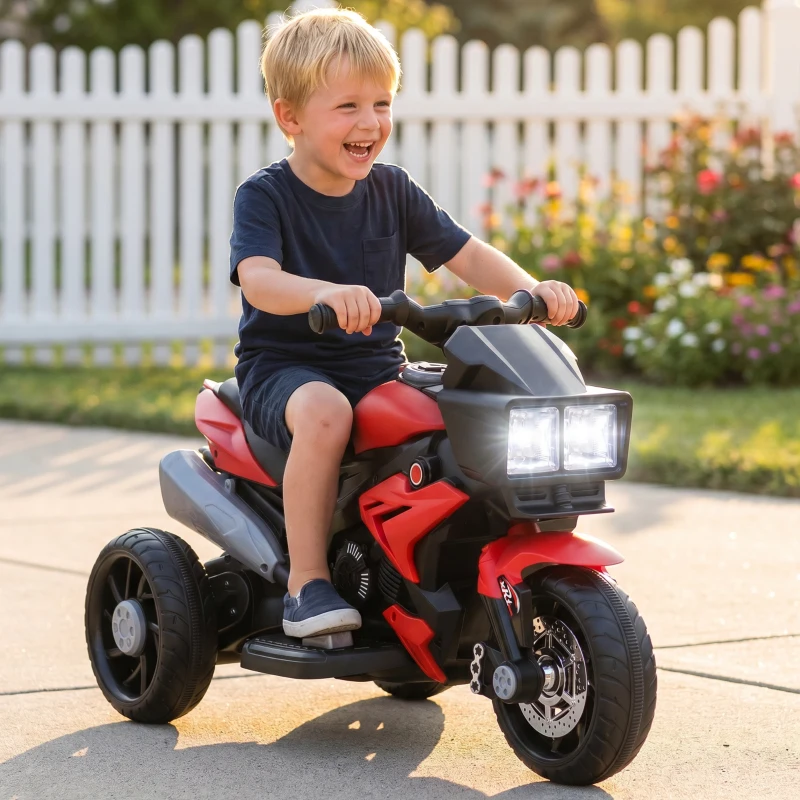 Aosom 6V Kids Motorcycle, Battery-Operated Mini Electric Motorbike with Forward/Reverse Switch, Horn, Red