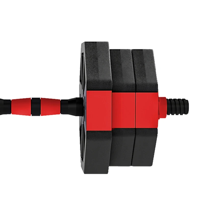 Soozier 6-in-1 Adjustable Dumbbell Set, Used as Kettlebell, Barbell, Dumbbell, Push-Up Stand, 44lbs Free Weights Set, Red