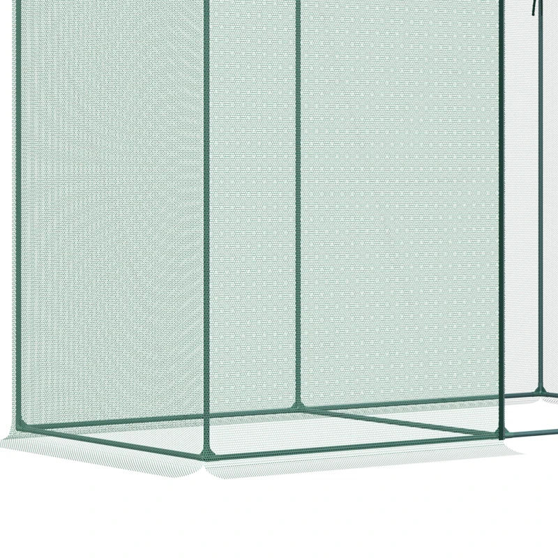 Outsunny 6.5 x 3.3ft Crop Cage, Garden Plant Protector with Single Zippered Door, Storage Bag and Ground Stakes, Green