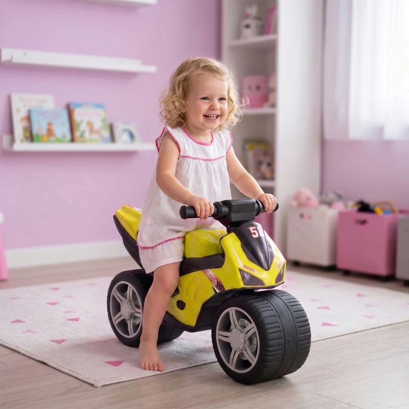 Qaba Balance Bike with Music and Wide Tires Baby Balance Bike for Toddlers 1-3 Years Green