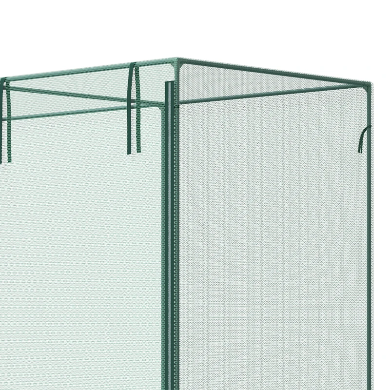 Outsunny 6.5 x 3.3ft Crop Cage, Garden Plant Protector with Single Zippered Door, Storage Bag and Ground Stakes, Green