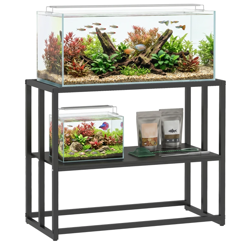 PawHut 40 Gallon Fish Tank Stand, Heavy Duty Aquarium Stand with Storage Shelf, Adjustable Feet, 36.6" L x 18.5" W x 29.9" H