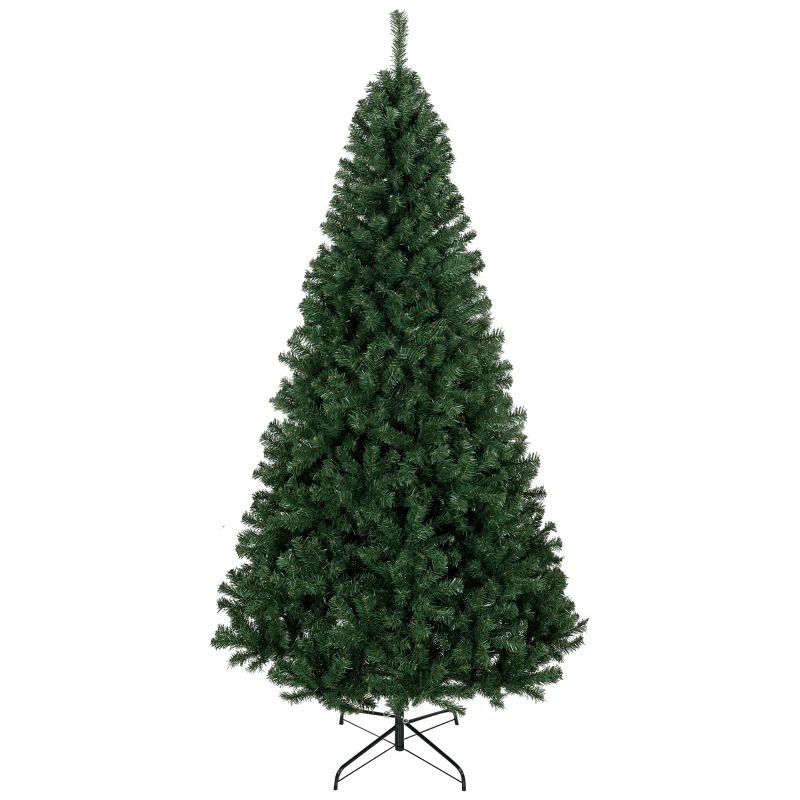 HOMCOM 7.5 ft Artificial Christmas Tree, Norway Spruce Tree, Hinged Xmas Tree with Metal Stand
