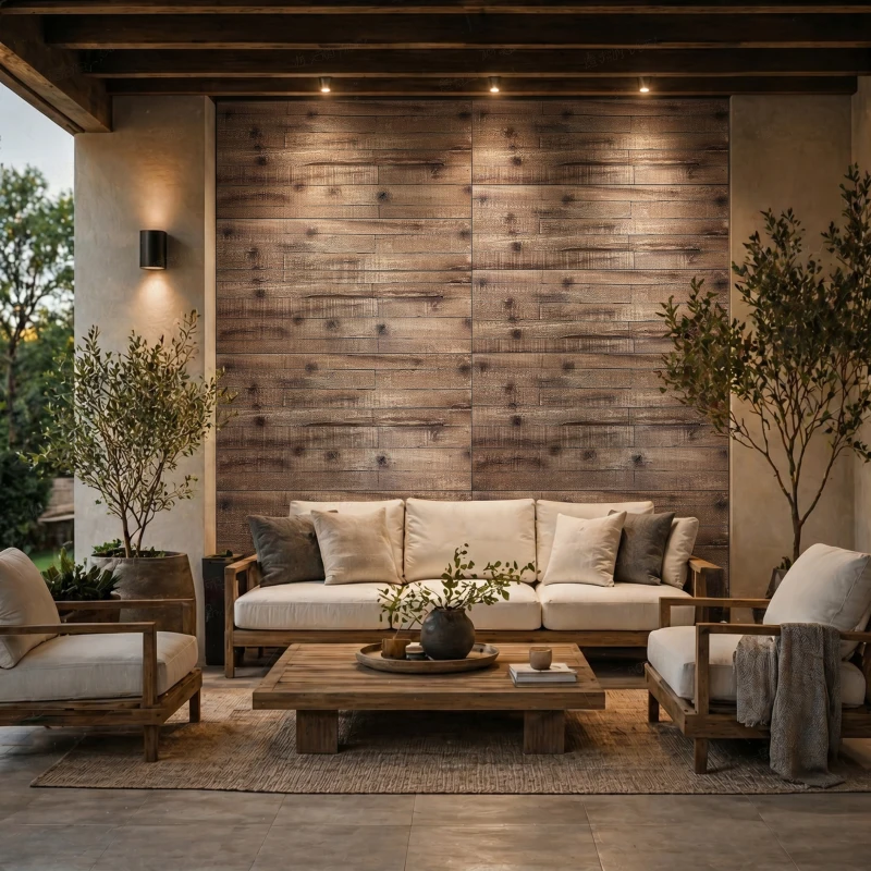 HOMCOM 8-Pack 3D Faux Wood Wall Panels, Lightweight Polyurethane Panels for Interior and Exterior Accent Walls, Gray Wood Grain