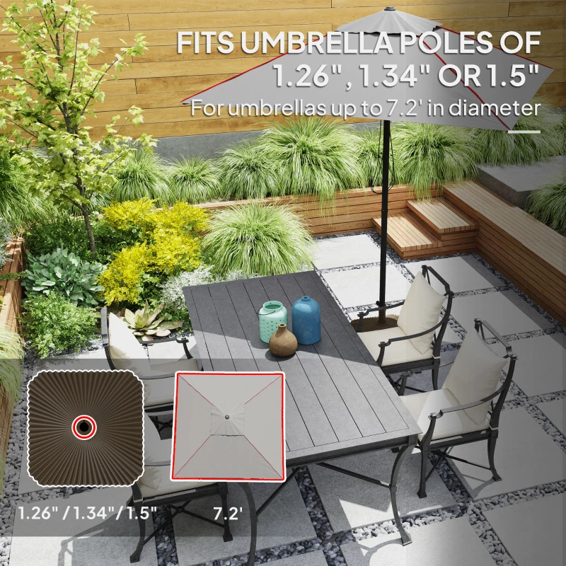 Outsunny Square Patio Umbrella Base Holder, Heavy Duty Outdoor Umbrella Stand Base, Filled Up to 42lbs with Sand or 33lbs with Water for Garden, Poolside, Brown