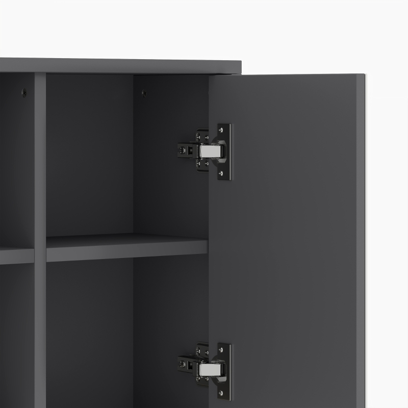 HOMCOM Wall Mounted Bathroom Medicine Cabinet with Mirror and Shelves, Grey