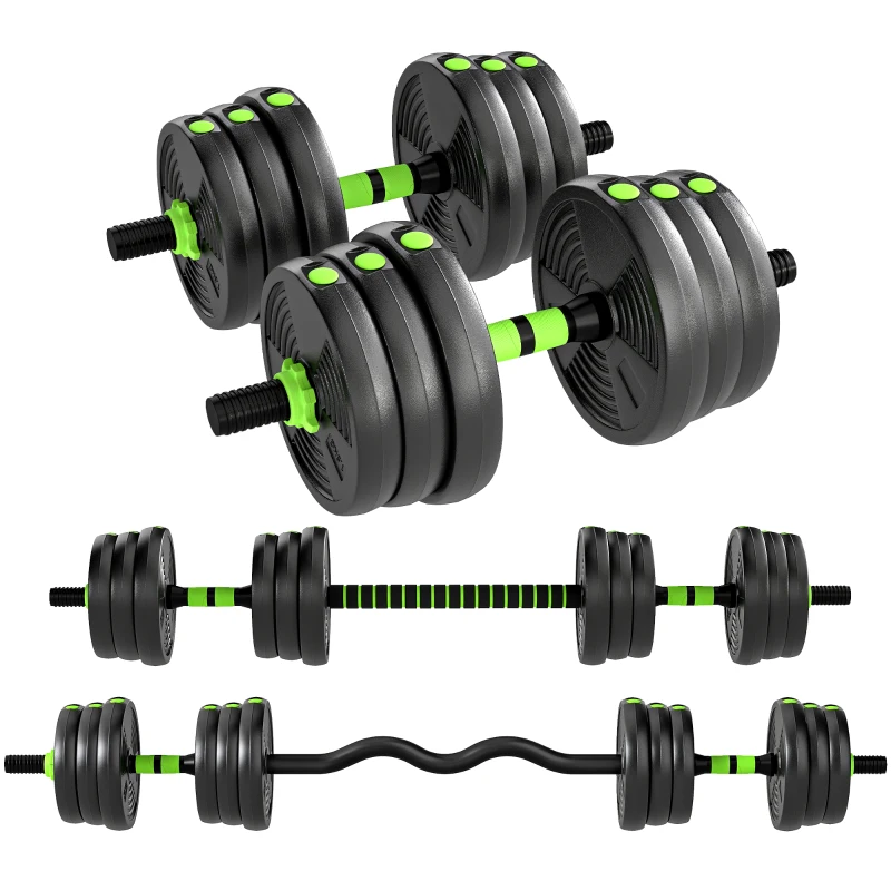 Soozier Adjustable Dumbbell Set, 3 in 1 Weights Dumbbells Set for Home Gym, 55lb Free Weights with Connector and Non-Slip Grip