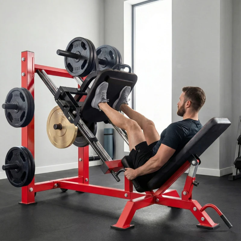 Soozier Leg Press Machine with Wheels and Calf Block, Adjustable Squat Machine for Home Gym, 1000 lbs Capacity