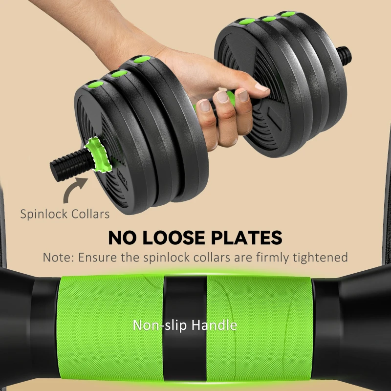 Soozier Adjustable Dumbbell Set, 3 in 1 Weights Dumbbells Set for Home Gym, 55lb Free Weights with Connector and Non-Slip Grip