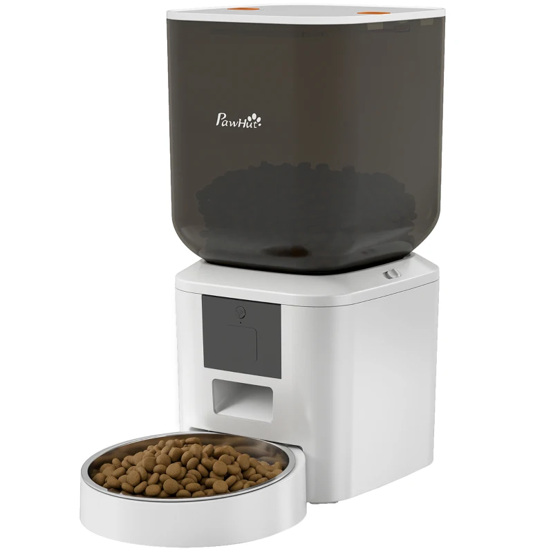 PawHut Automatic Cat Feeder, 2.4G WiFi, Smart APP Control 8L Pet Feeder Dispenser 1-10 Meals with 10s Meal Call Back