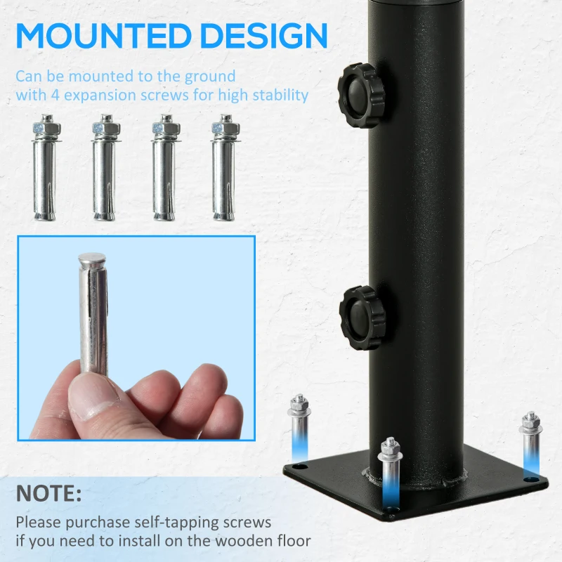 Outsunny Deck Mount Umbrella Holder, Outdoor Umbrella Base Stand for Deck, Dock, Patios Garden, Pontoon, Black