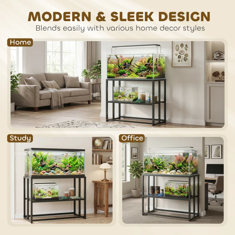 PawHut 40 Gallon Fish Tank Stand, Heavy Duty Aquarium Stand with Storage Shelf, Adjustable Feet, 36.6" L x 18.5" W x 29.9" H