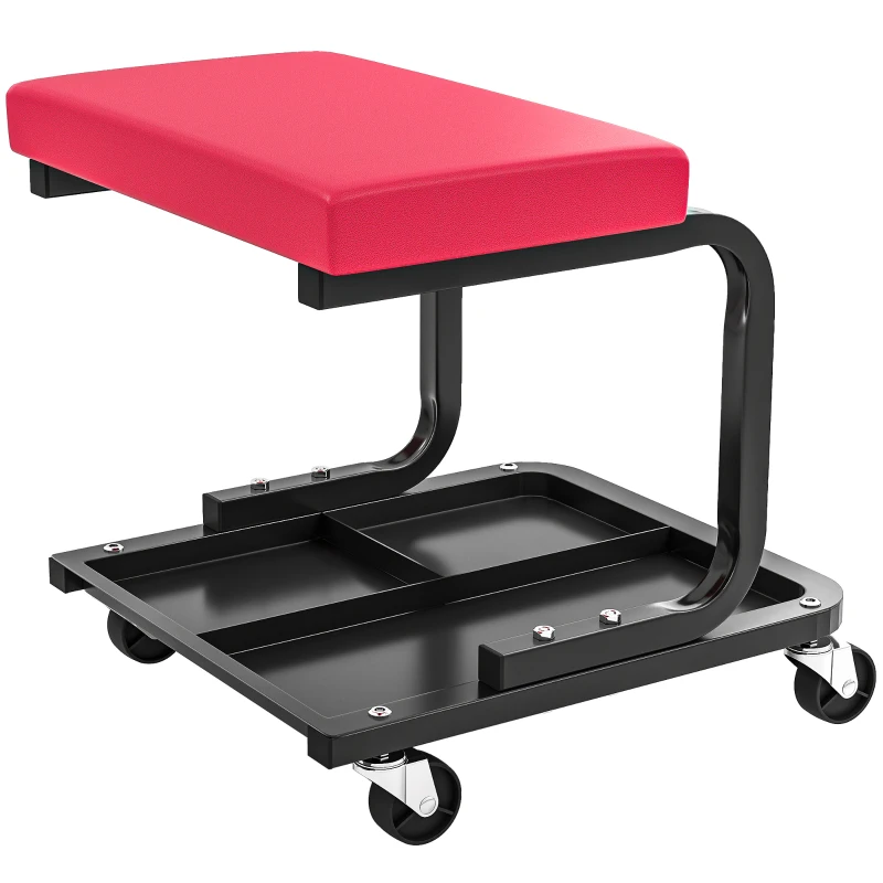 HOMCOM Rolling Mechanic Stool, 300 LBS Capacity Garage Stool with 2" Wheels, 360° Swivel Creeper Seat for Home Car Auto