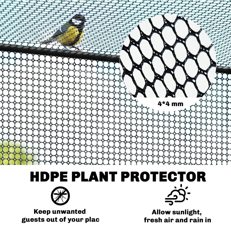 Outsunny 6 x 3ft Crop Cages for Garden, Plant Protectors from Animals, Storage Bag and 6 Ground Stakes, Black(m-4)