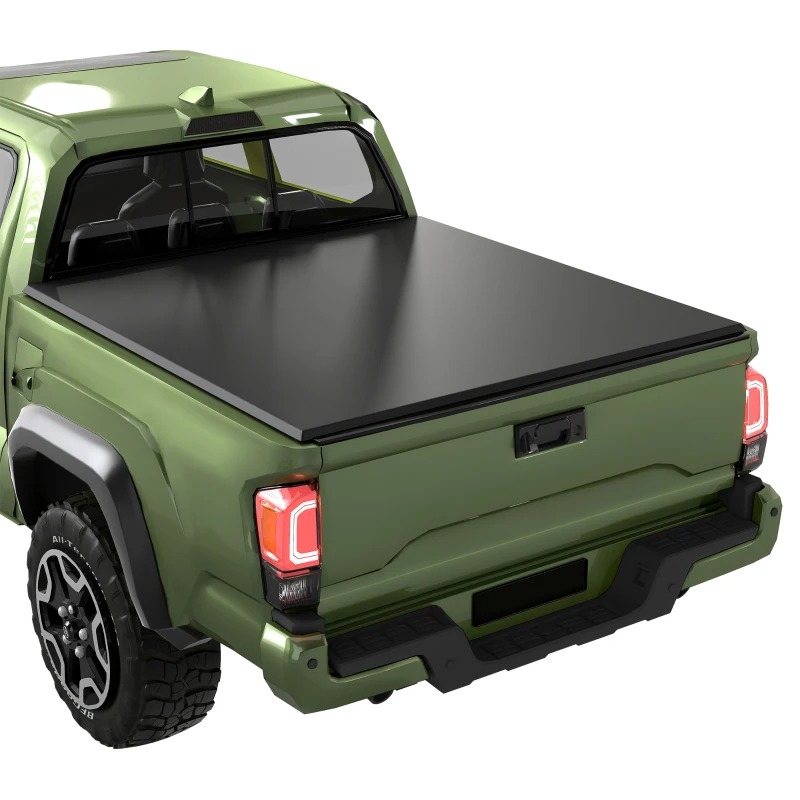 Outsunny 5'6'' Soft Tri-Fold Truck Bed Tonneau Cover for 5.5 ft Bed, Truck Bed Cover with Seal Strip, Black