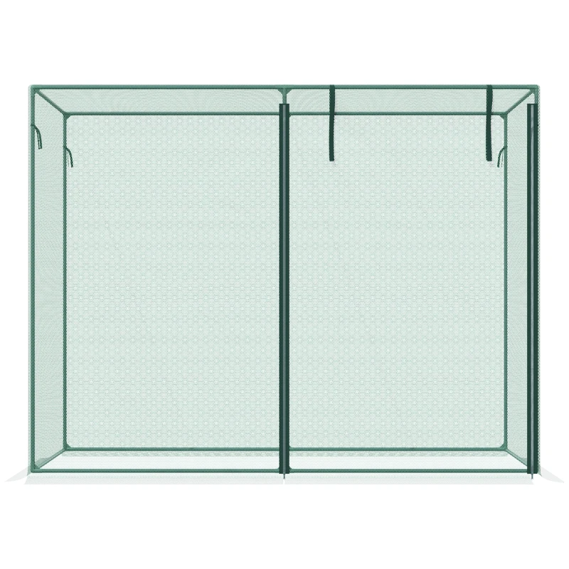 Outsunny 6.5 x 3.3ft Crop Cage, Garden Plant Protector with Single Zippered Door, Storage Bag and Ground Stakes, Green