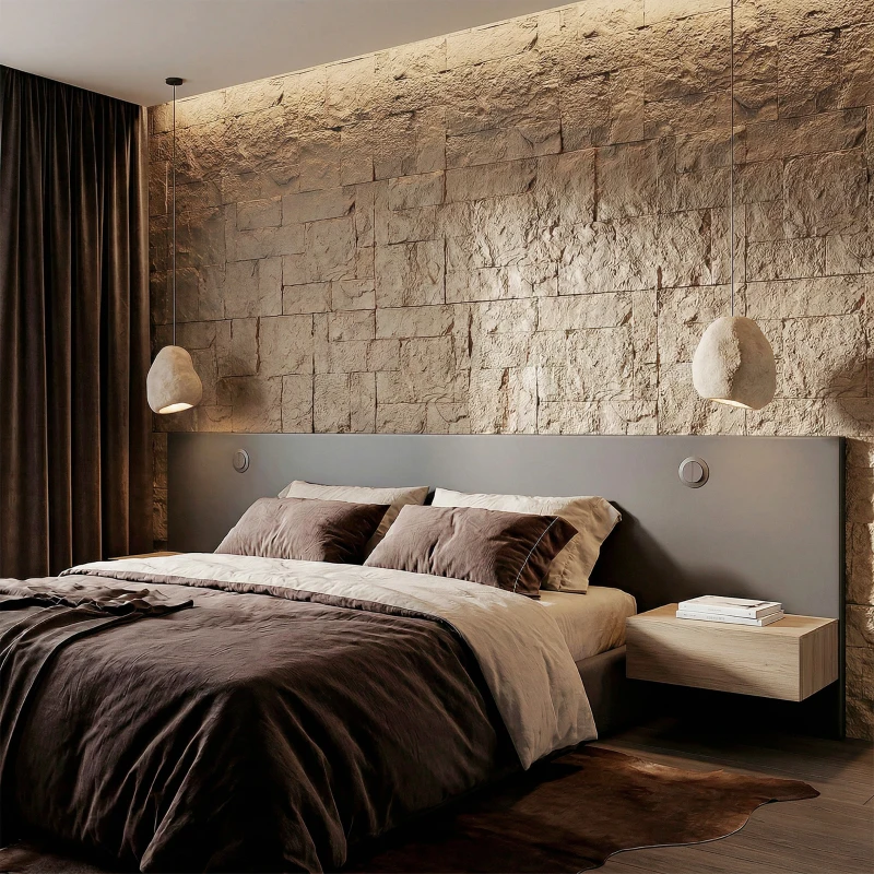 HOMCOM 8-Pack 3D Faux Stone Wall Panels, Lightweight Polyurethane Panels for Interior and Exterior Accent Walls, Beige