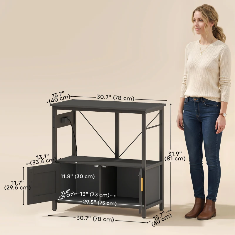PawHut 20-29 Gallon Fish Tank Stand Aquarium Stand 330 LBS Capacity for Home, Office, 30.7" x 15.7" x 31.9", Black
