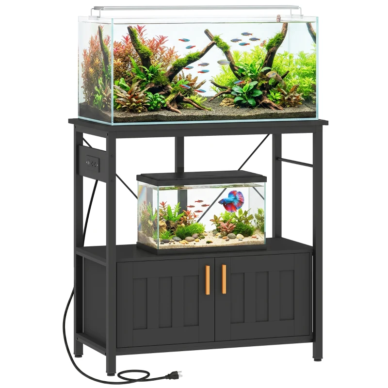 PawHut 20-29 Gallon Fish Tank Stand Aquarium Stand 330 LBS Capacity for Home, Office, 30.7" x 15.7" x 31.9", Black