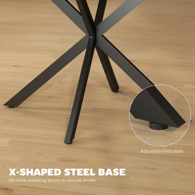 HOMCOM 39.5"-53" Extendable Dining Table for 4-6, Industrial Kitchen Table with Butterfly Leaf and X-Shape Base, Natural Wood