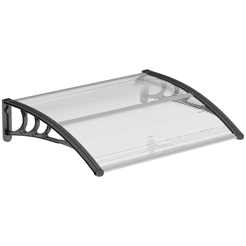 Outsunny Window Awning Door Canopy, Polycarbonate Cover Patio Awnings, 47" x 30", White