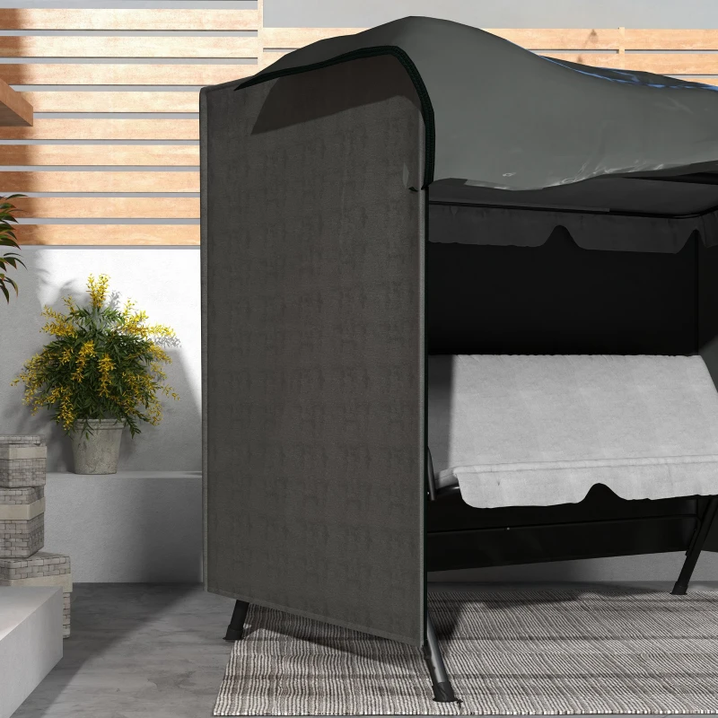 Outsunny 3-Seater Patio Swing Cover, Outdoor Garden Furniture Protection Hammock Glider Cover, 81" x 49" x 65", Dark Grey
