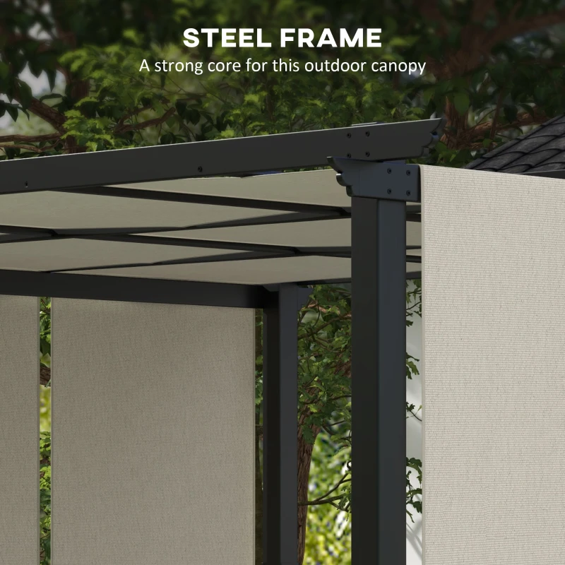 Outsunny 10' x 12' Metal Pergola, Outdoor Pergola with Retractable Canopy, for Garden, Patio, Backyard, Deck