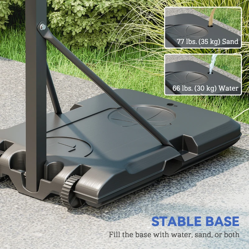 Soozier Basketball Hoop Outdoor, Basketball Hoop and Stand with Weighted Base and Shatterproof Backboard, 57.5"-92.9", Black