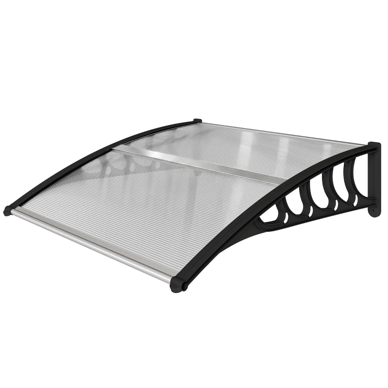 Outsunny Awning Door Canopy, 40.6" x 38" Polycarbonate Front Door Outdoor Patio Cover with Hollow Sheet for UV Protection, Clear