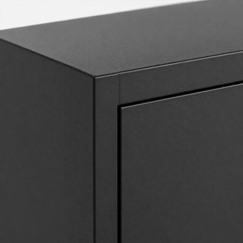 HOMCOM Metal Storage Cabinet, 71" Tall Lockable Steel Tool Cabinet with Removable Wheels and Adjustable Shelves, Black