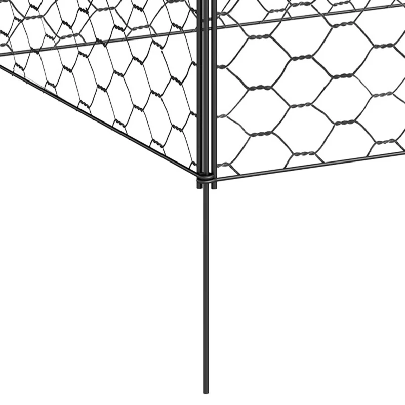 Outsunny 4 Pack Garden Cloches for Plants, 12" x 14" Metal Crop Cage, Plant Cages to Keep Animals Out, Black