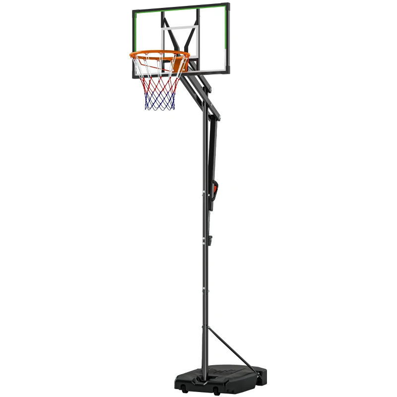 Soozier 4.1-8.5ft Adjustable Basketball Hoop with 33" Shatterproof Board, 18" Rim, Wheels and Fillable Base, for Teens Adults