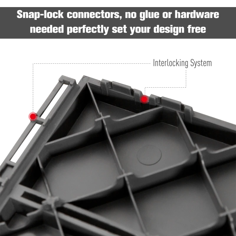 Outsunny 9 Pcs PP Interlocking Composite Deck Tile, 12" x 12" Outdoor Flooring Tiles for Indoor and Outdoor Use, Tools Free Assembly, Dark Grey