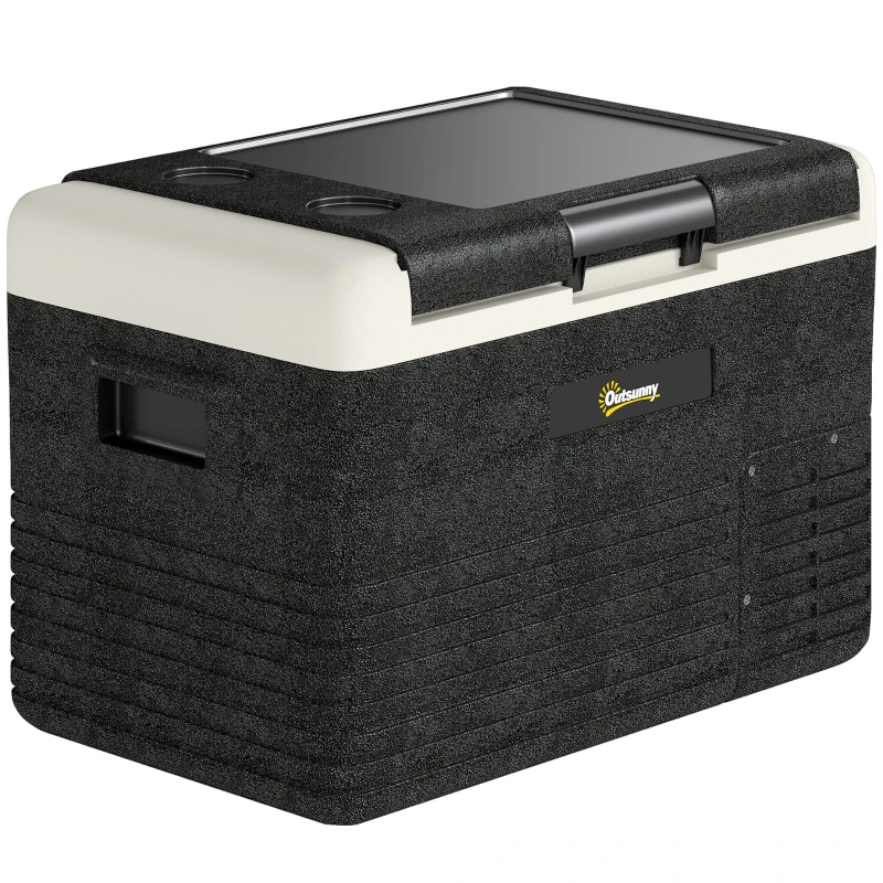 Outsunny 12 Volt Car Refrigerator, 32QT Car Fridge Electric Cooler, 12/24V DC and 100-240V AC, -4-68 ℉, Portable Refrigerator